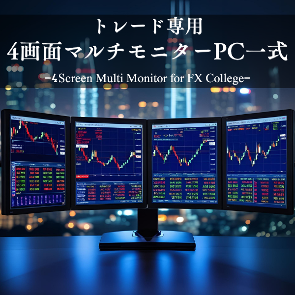 【新品】トレード専用PC【4画面マルチモニターセット】FX Collegeオリジナルモデル